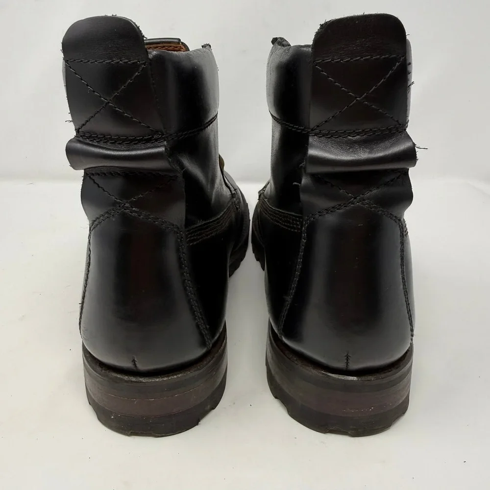 Frye Union Lace Up Men's 11.5 Black Leather Combat Lug Sole Work Boots 3480383